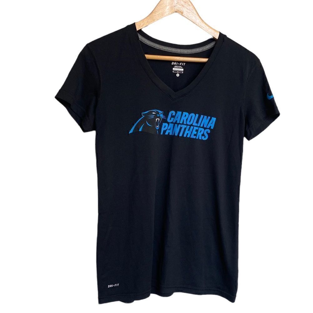 Nike NFL Team Apparel Black & Blue Carolina Panthers shirt size medium